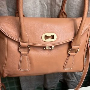 Barr& Barr crossbody satchel NWT Caramel Lt Brown. All bags r Handmade.